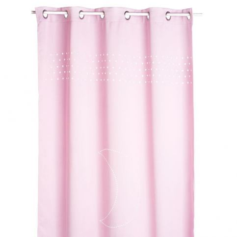 Emako Závěs na okna, růžový závěs, dekorační závěs MOON  140 x 260 cm, růžová barva - EMAKO.CZ s.r.o.