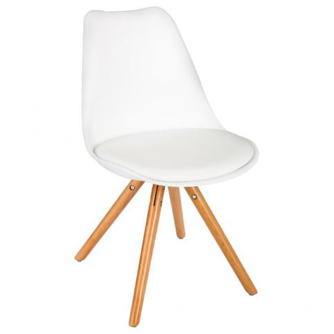 Emako Židle, bílá židle, taburet, bílá stolička, sedadlo, pouf - barva bílá, 54 x - EMAKO.CZ s.r.o.