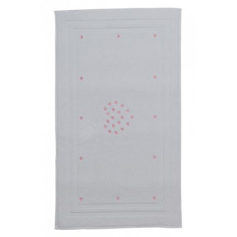 Soft Cotton Koupelnová předložka MICRO LOVE Bílá / růžové srdíčka - VIP interiér