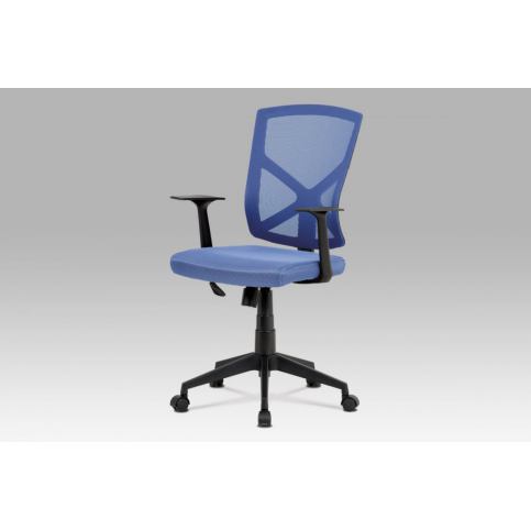 Kancelářská židle, modrá MESH+síťovina, plastový kříž, houpací mechanismus KA-H102 BLUE Autronic - DEKORHOME.CZ