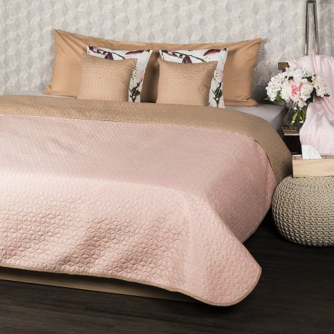 4Home Přehoz na postel Doubleface béžová/růžová, 220 x 240 cm, 2x 40 x 40 cm - 4home.cz