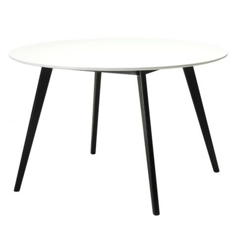 Bílý jídelní stůl s černými nohami Furnhouse Life, Ø 120 cm - Bonami.cz