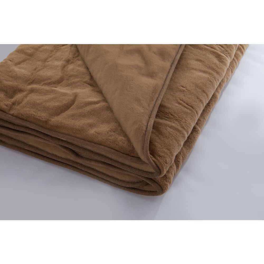 Tmavě hnědá deka z merino vlny Royal Dream Quilt, 160 x 200 cm - Bonami.cz