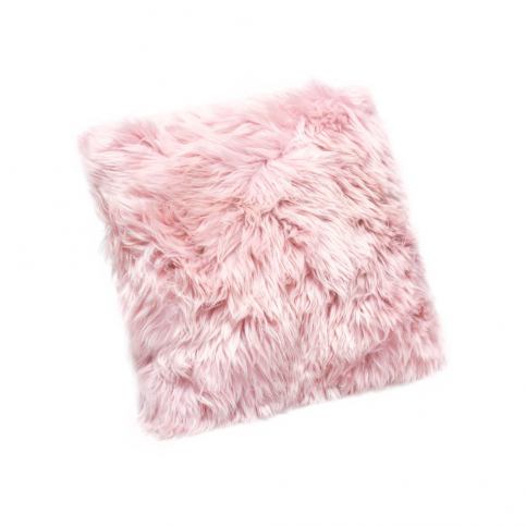 Růžový polštář z ovčí kožešiny Royal Dream Sheepskin, 30 x 30 cm - Bonami.cz