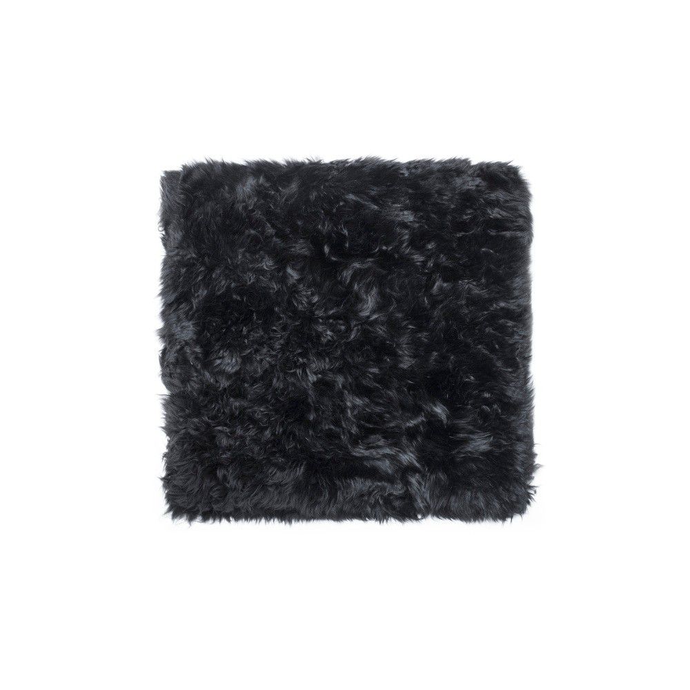 Černý koberec z ovčí kožešiny Royal Dream Zealand Square, 70 x 70 cm - Bonami.cz