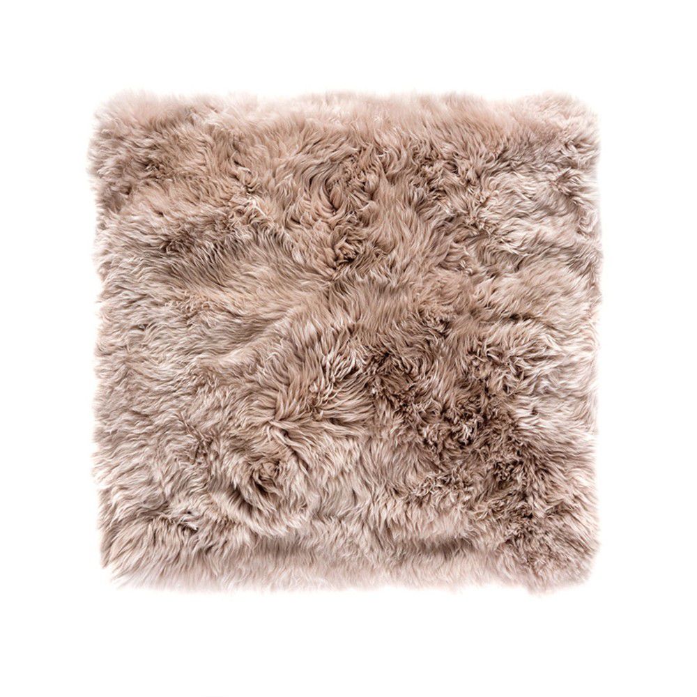 Světle hnědý koberec z ovčí kožešiny Royal Dream Zealand Square, 70 x 70 cm - Bonami.cz