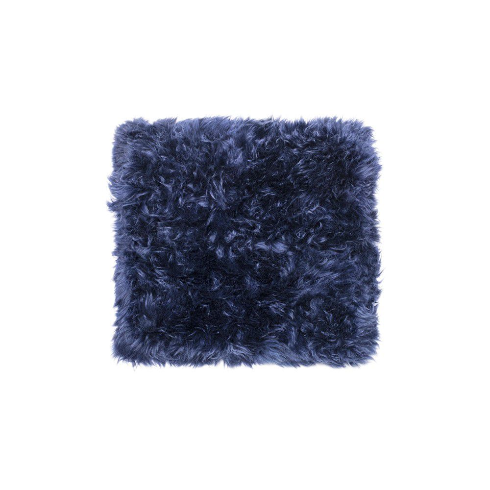 Tmavě modrý koberec z ovčí kožešiny Royal Dream Zealand Square, 70 x 70 cm - Bonami.cz