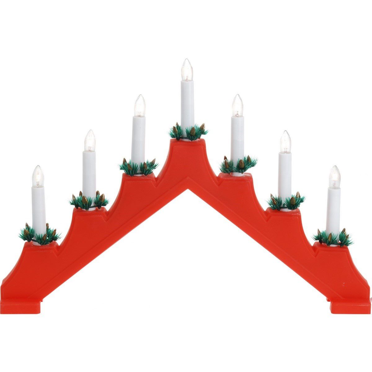 Vánoční svícen Candle Bridge červená, 7 LED - 4home.cz