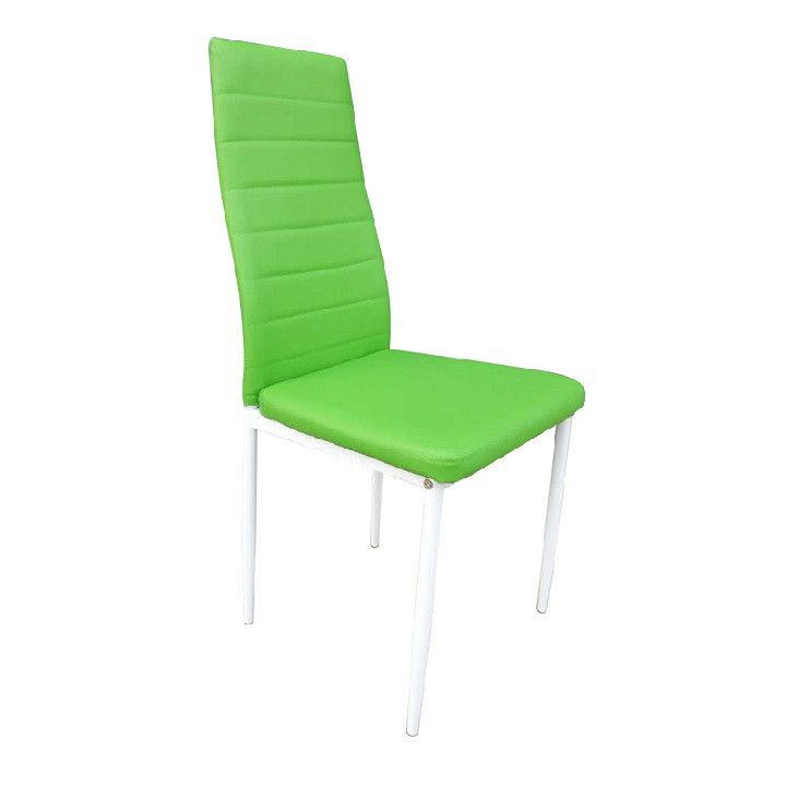 Tempo Kondela Židle COLETA NOVA - zelená ekokůže / bílý kov - ATAN Nábytek
