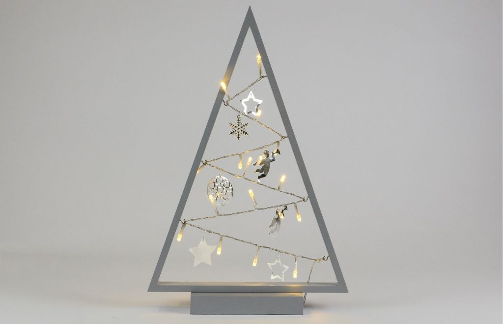 Nexos Světelná dekorace šedá - Vánoce - 20 LED teple bílá - Kokiskashop.cz