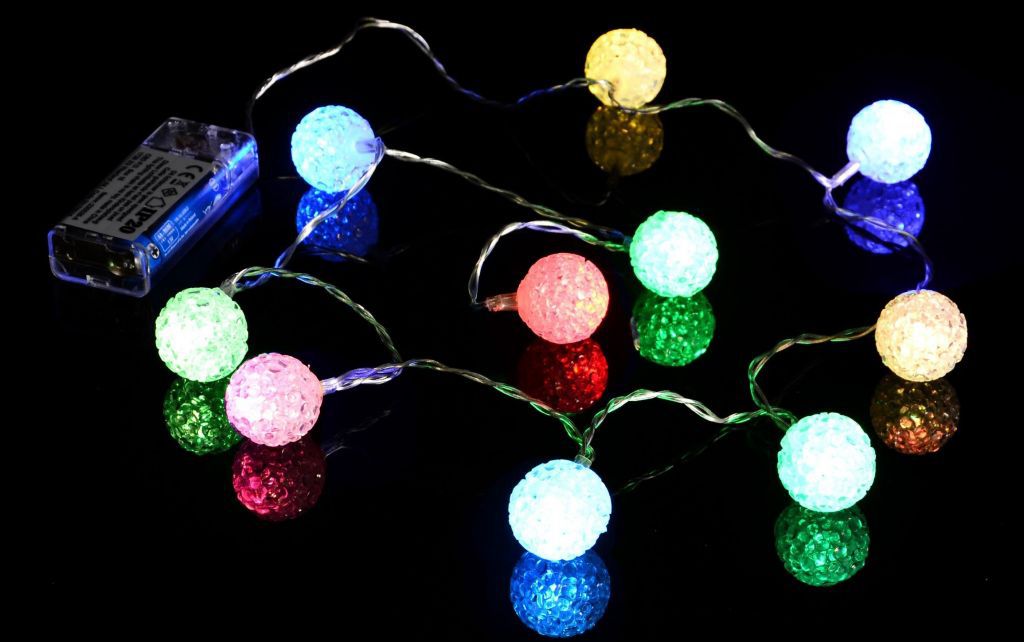 Nexos Vánoční dekorativní řetěz - světelné koule - 10 LED barevné - Kokiskashop.cz