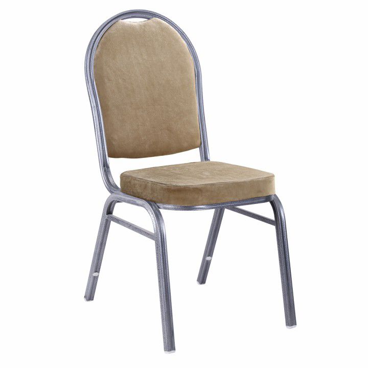 Židle, stohovatelná, látka béžová / rám šedý, JEFF 2 NEW 0000183943 Tempo Kondela - DEKORHOME.CZ