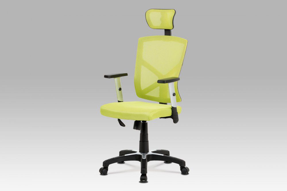 Kancelářská židle, zelená MESH+síťovina, plastový kříž, houpací mechanismus - DAKA nábytek