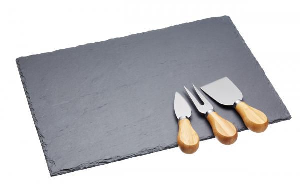 Sada nožů na sýr a břidlicového prkénka Kitchen Craft, 35 x 25 cm - Bonami.cz