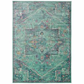 Tyrkysový koberec z viskózy 170x120 cm Lara - Universal