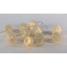 Nexos LED světelná dekorace - háčkovaná koule - 10 LED teple bílé