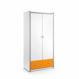 Oranžová šatní skříň Vipack Bonny 202 x 96 cm