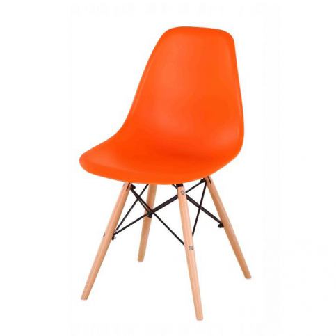 Židle, oranžová / buk, CINKLA 2 NEW 0000183461 Tempo Kondela - DEKORHOME.CZ