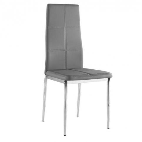 Židle, ekokůže šedá / chrom, LERA 0000130728 Tempo Kondela - DEKORHOME.CZ