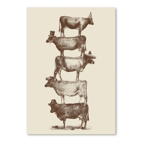Plakát Cow Cow Nuts od Florenta Bodart, 30x42 cm - Bonami.cz