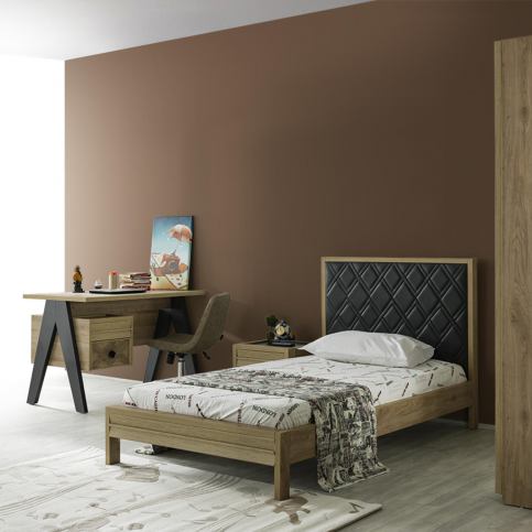 Designová postel s anthracitovým čelem Harmony 100x200 cm - Nábytek aldo - NE