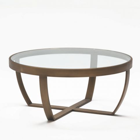 Konferenční stolek z kovu a skla Thai Natura Deep, ⌀ 80 x 35 cm - Bonami.cz