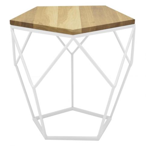 Odkládací stolek Modern net, bílá, 38,5x36,5x36,5 cm - Alomi Design