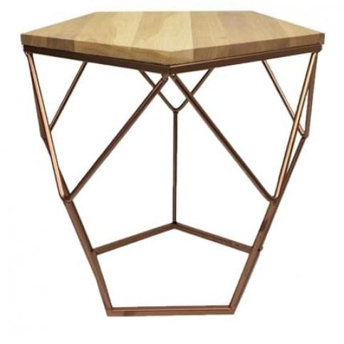 Odkládací stolek Modern net, mosazná, 38,5x36,5x36,5 cm - Alomi Design