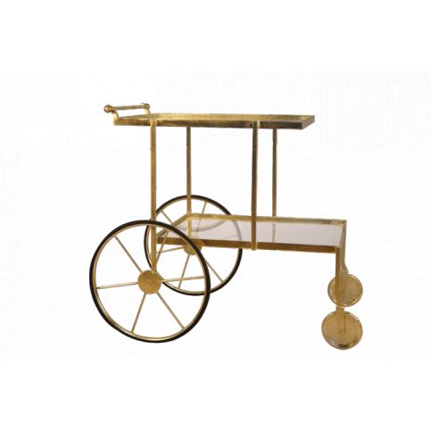 Barový vozík Louis ve zlatém provedení, 88x60x77cm - Alomi Design