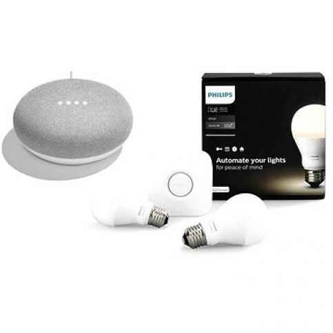 Philips Hue White 8.5W E27 starter kit + Google Home Mini Chalk - alza.cz