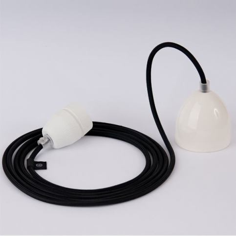 Textilní kabel s objímkou - 3 m (černá) - Favi.cz