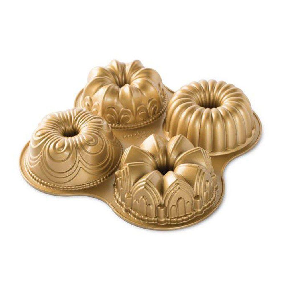 Forma na 4 mini bábovky ve zlaté barvě Nordic Ware Minimix, 2,1 l - Bonami.cz