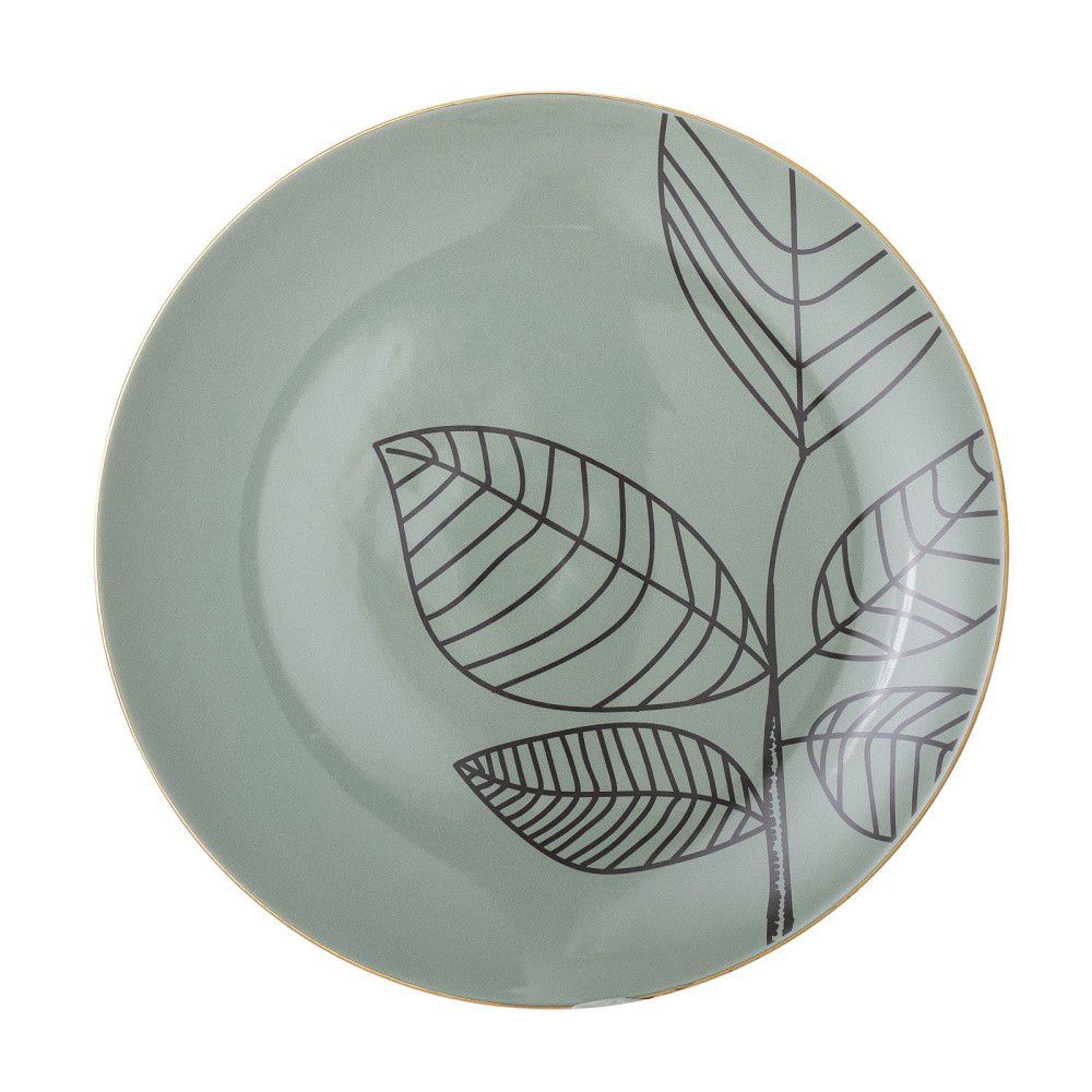 Zelený keramický mělký talíř Bloomingville Rio, ⌀ 22 cm - Bonami.cz