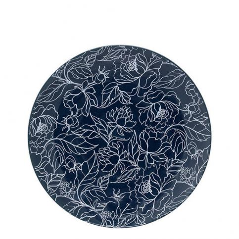 Tmavě modrý talíř Bloomingville Fleur, ⌀ 20 cm - Bonami.cz