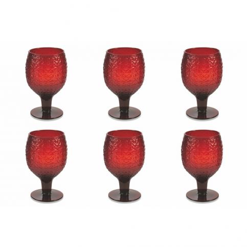 Sada 6 tmavě červených sklenic Villa d\'Este Karma Calici, 300 ml - Bonami.cz