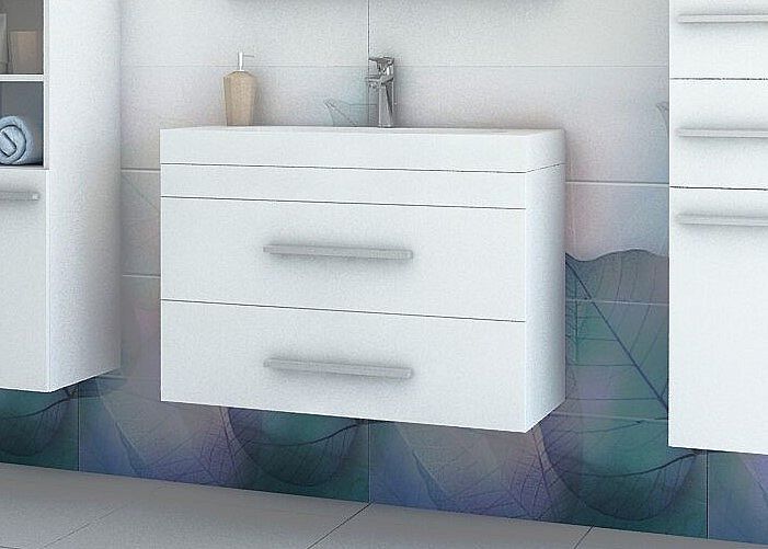 Koupelnová skříňka pod umyvadlo KOLI, 80x50x40, bílá/bílý lesk - Expedo s.r.o.