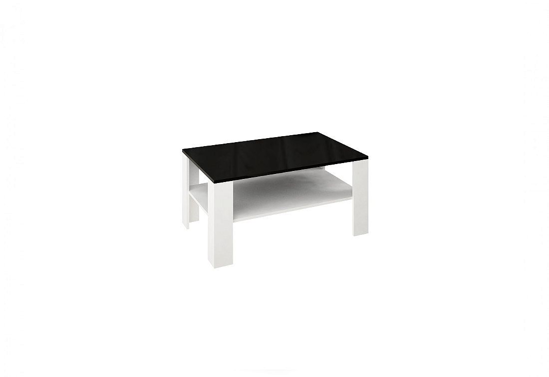 Konferenční stolek NICOLA, 110x52x70, bílá lesk/černá mat - Expedo s.r.o.