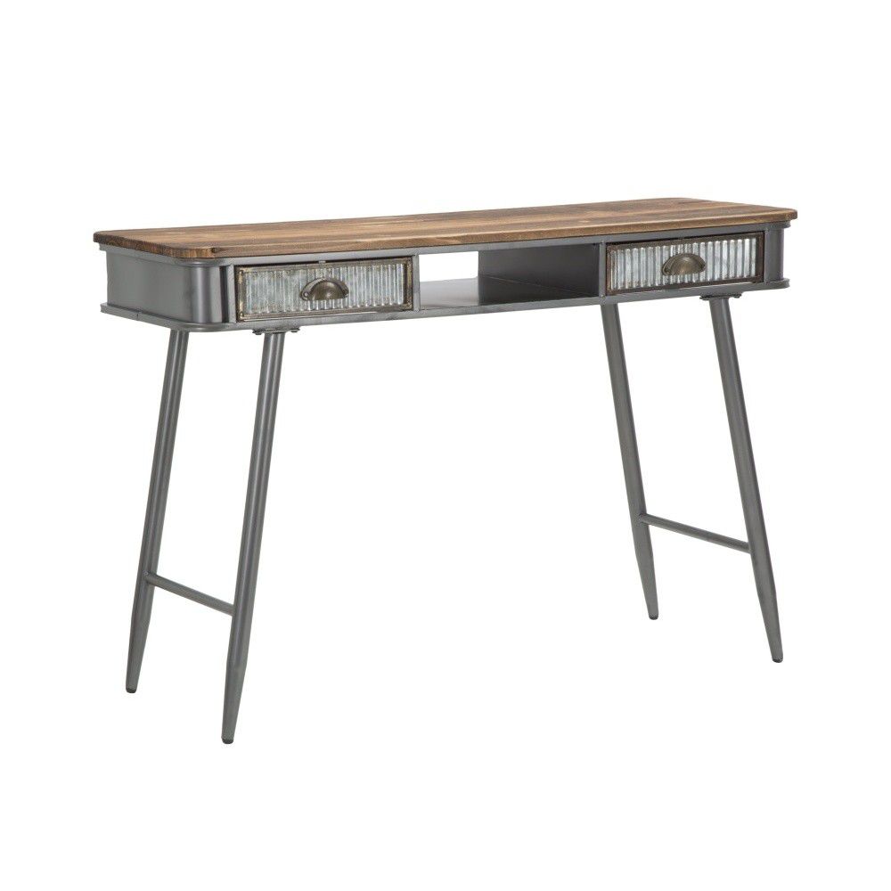 Konzolový stolek Mauro Ferretti Iliad 111x40x76 cm, tmavě šedá/šedá/přírodní - Bonami.cz