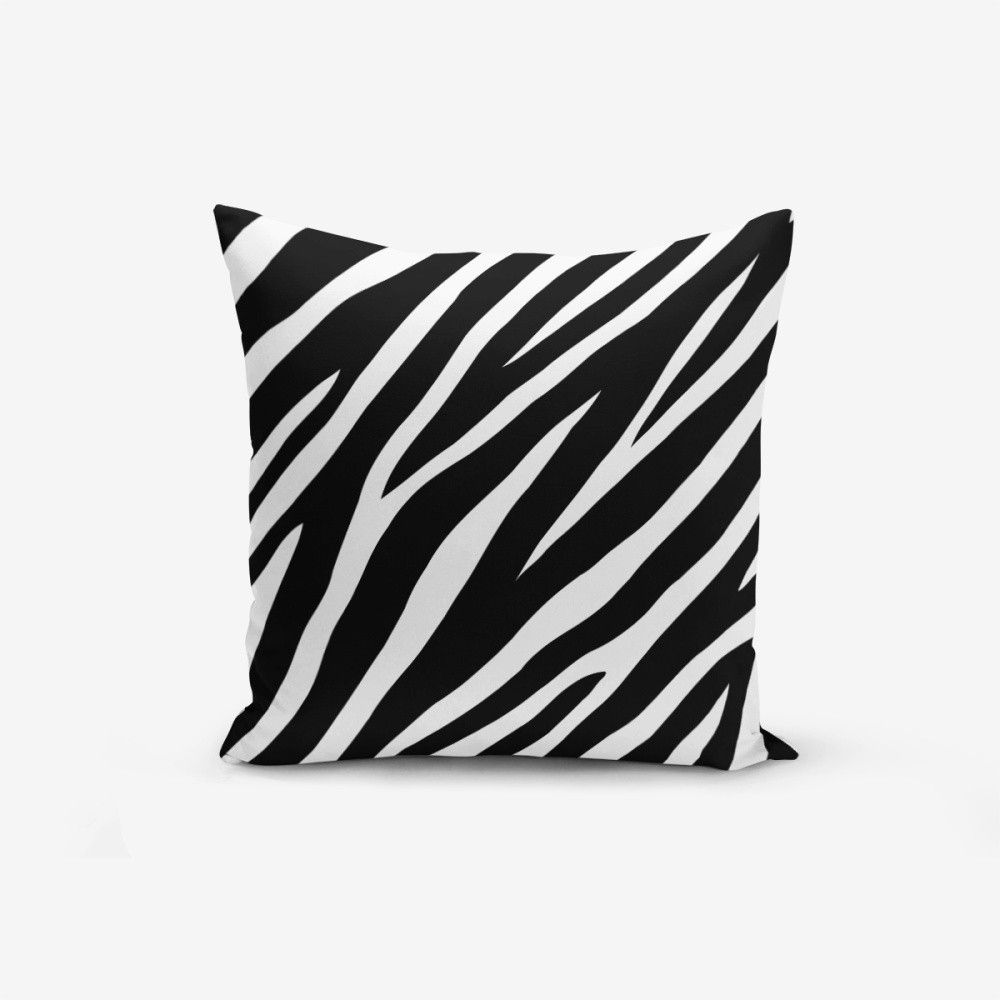 Černo-bílý povlak na polštář s příměsí bavlny Minimalist Cushion Covers Zebra, 45 x 45 cm - Bonami.cz