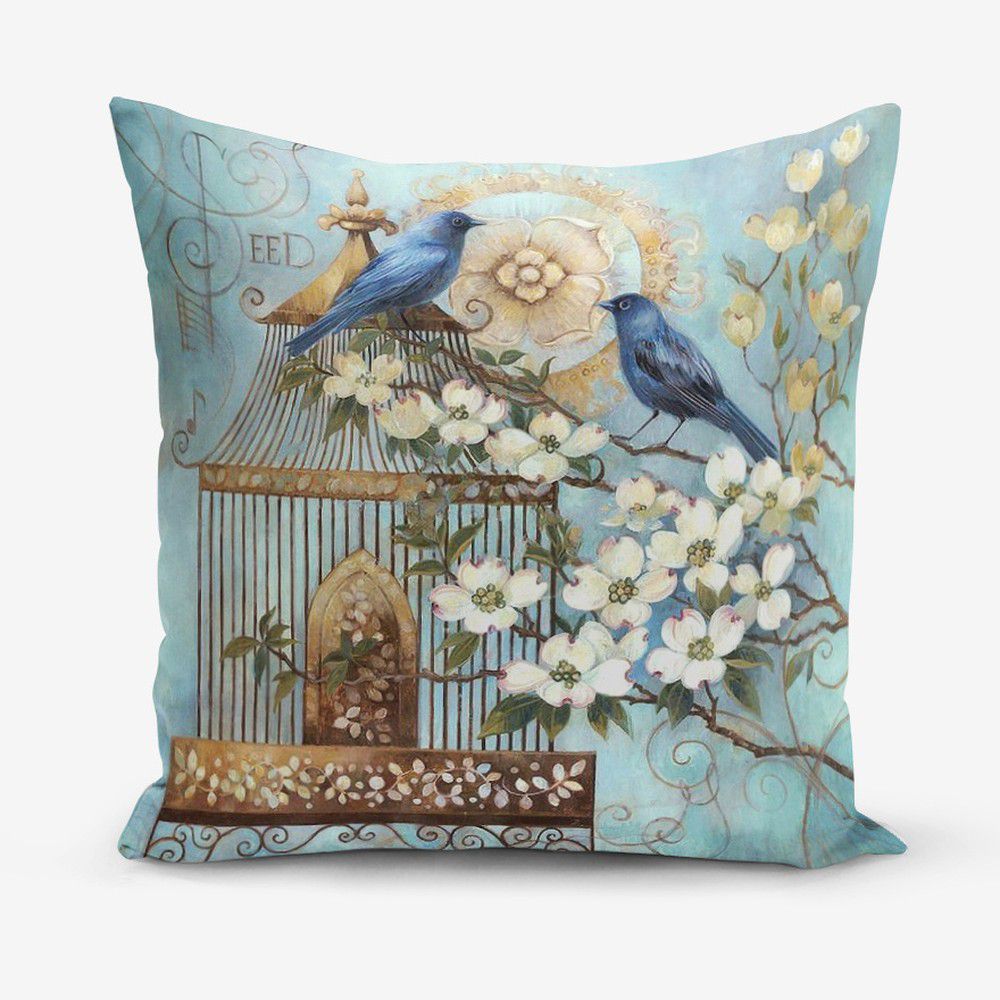 Povlak na polštář s příměsí bavlny Minimalist Cushion Covers Blue Bird, 45 x 45 cm - Bonami.cz