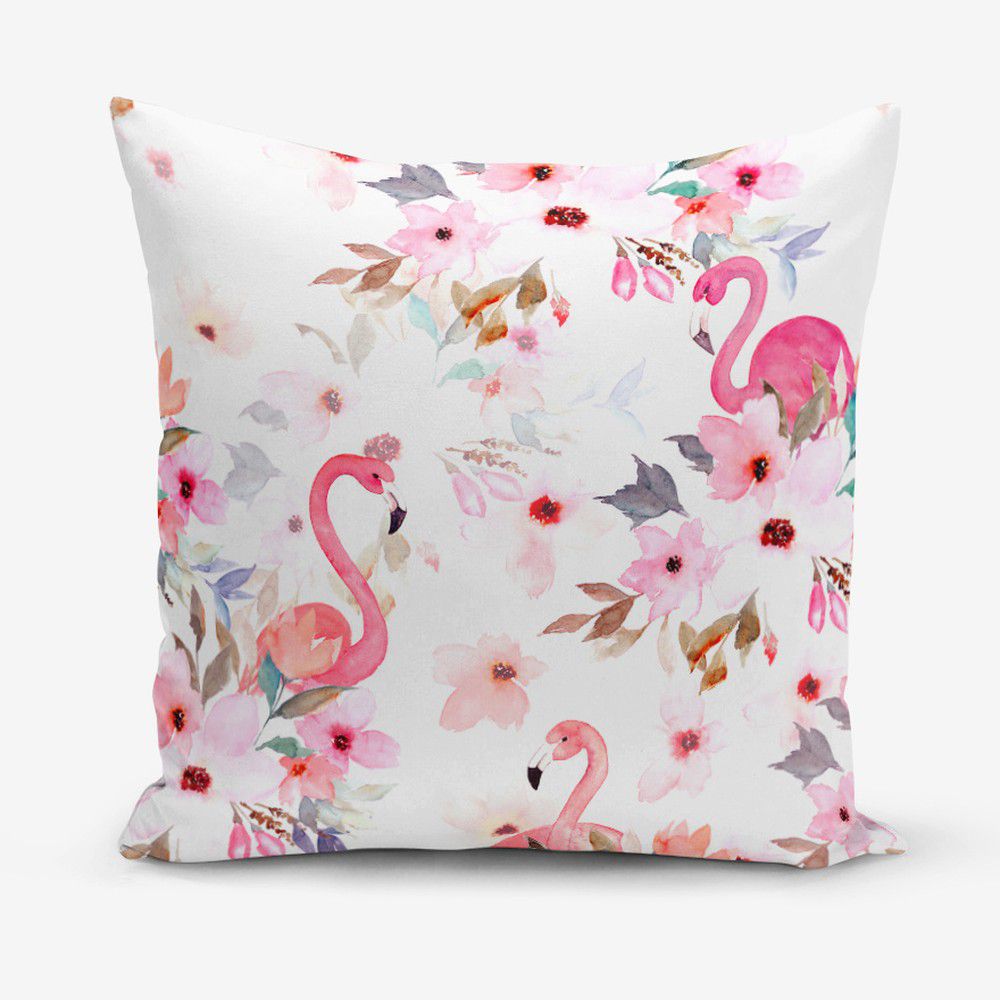 Povlak na polštář s příměsí bavlny Minimalist Cushion Covers Flamingo Party, 45 x 45 cm - Bonami.cz