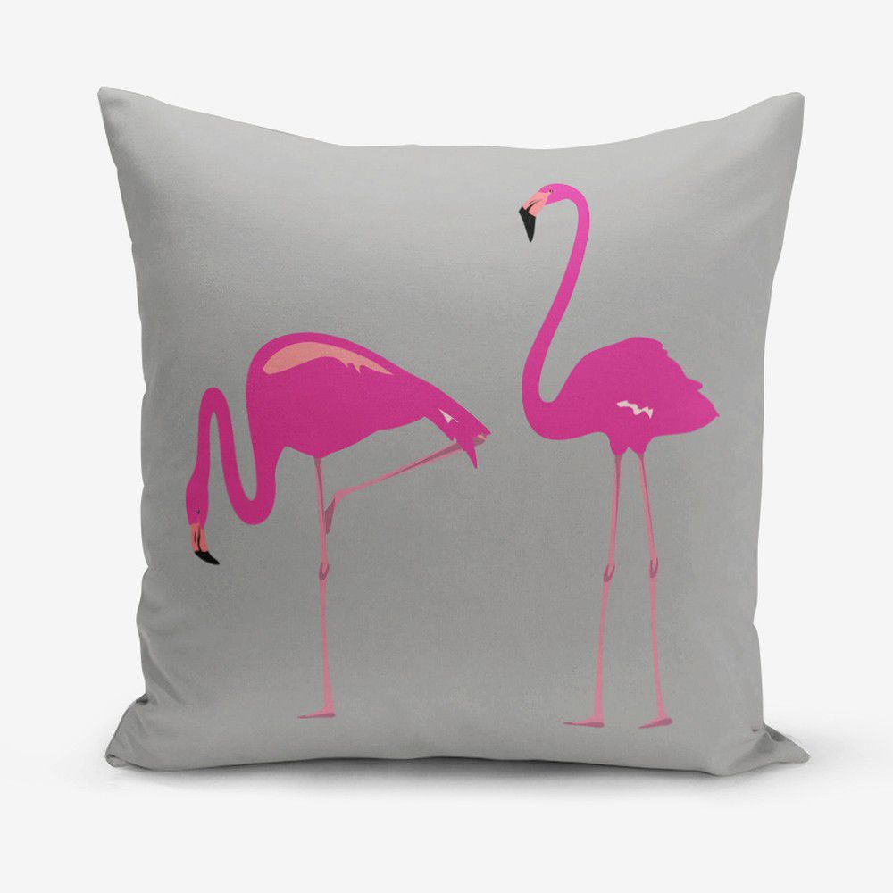 Povlak na polštář s příměsí bavlny Minimalist Cushion Covers Flamingos, 45 x 45 cm - Bonami.cz