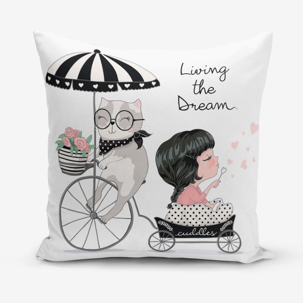 Povlak na polštář s příměsí bavlny Minimalist Cushion Covers Living Dream, 45 x 45 cm - Bonami.cz