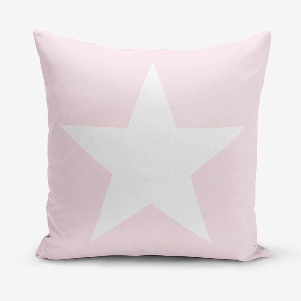 Povlak na polštář s příměsí bavlny Minimalist Cushion Covers Star Pink, 45 x 45 cm - Bonami.cz
