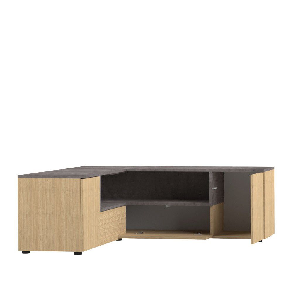 TV stolek v dekoru dubového dřeva a betonu TemaHome Angle - Bonami.cz