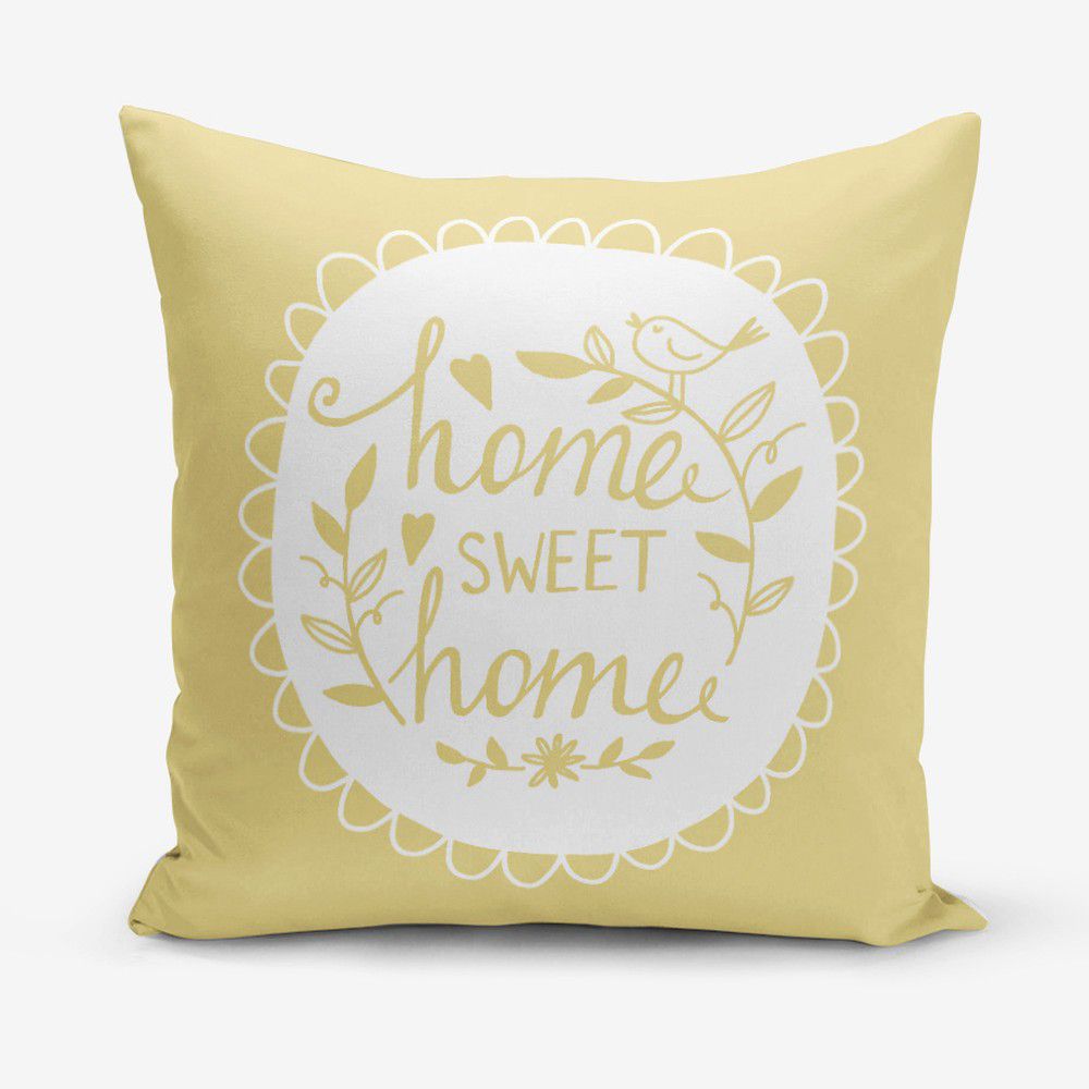 Žlutý povlak na polštář Minimalist Cushion Covers Home Sweet Home, 45 x 45 cm - Bonami.cz