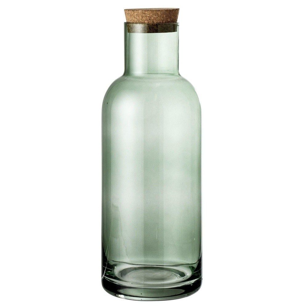 Zelená skleněná lahev s korkovým víkem Bloomingville - Bonami.cz