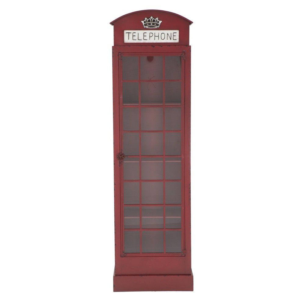 Červená železná vitrína Mauro Ferretti London Telephone Booth, výška 180 cm - Bonami.cz