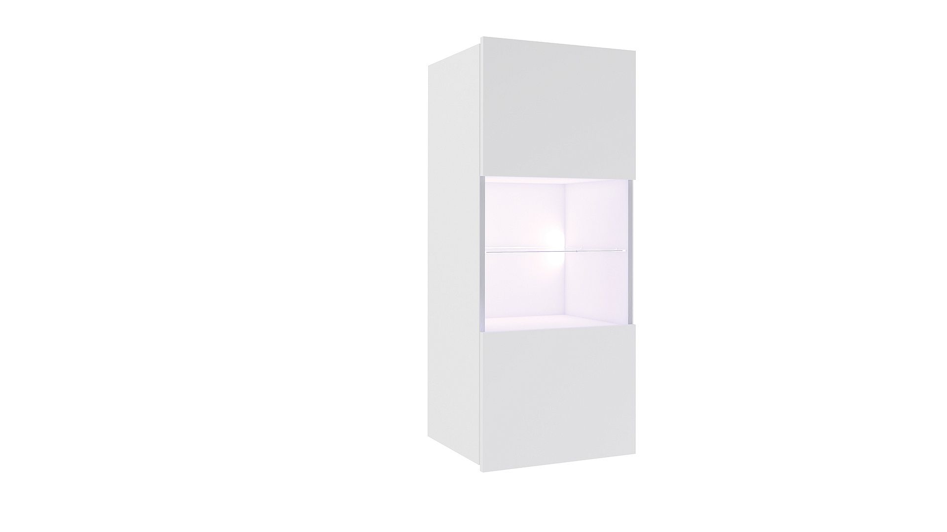 Závěsná vitrína BRINICA, 45x117x32, bílá/bílý lesk - Expedo s.r.o.