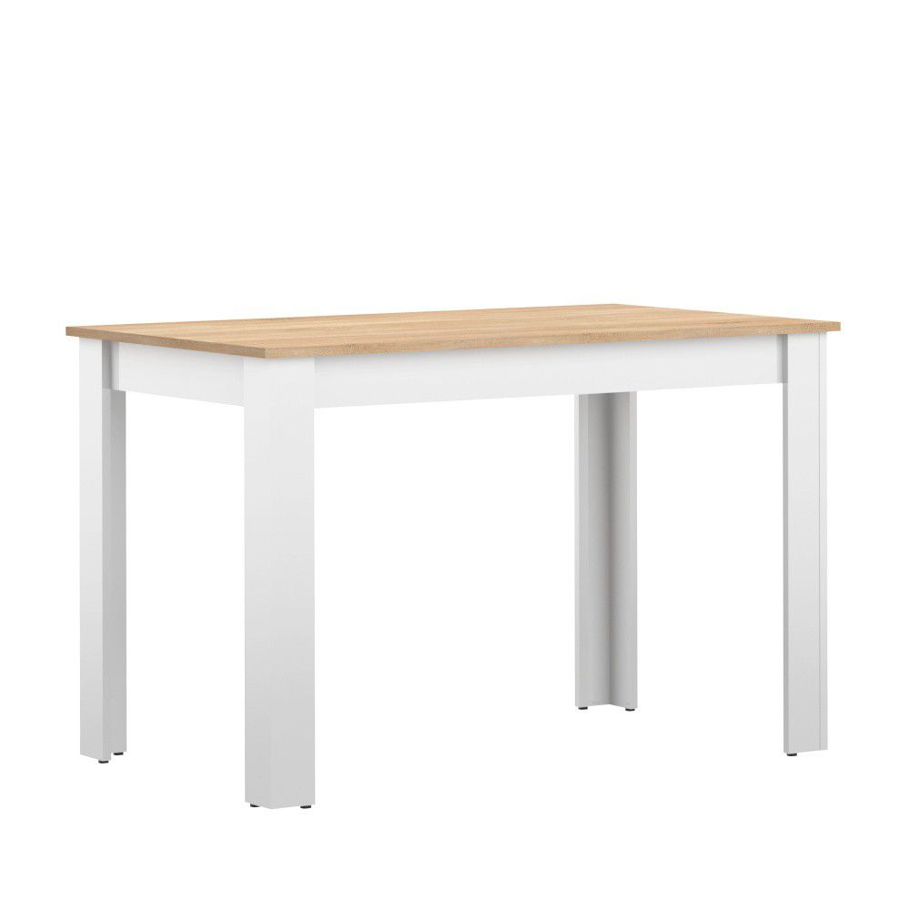 Bílý jídelní stůl s deskou v dekoru bukového dřeva TemaHome Nice, 110 x 70 cm - Bonami.cz
